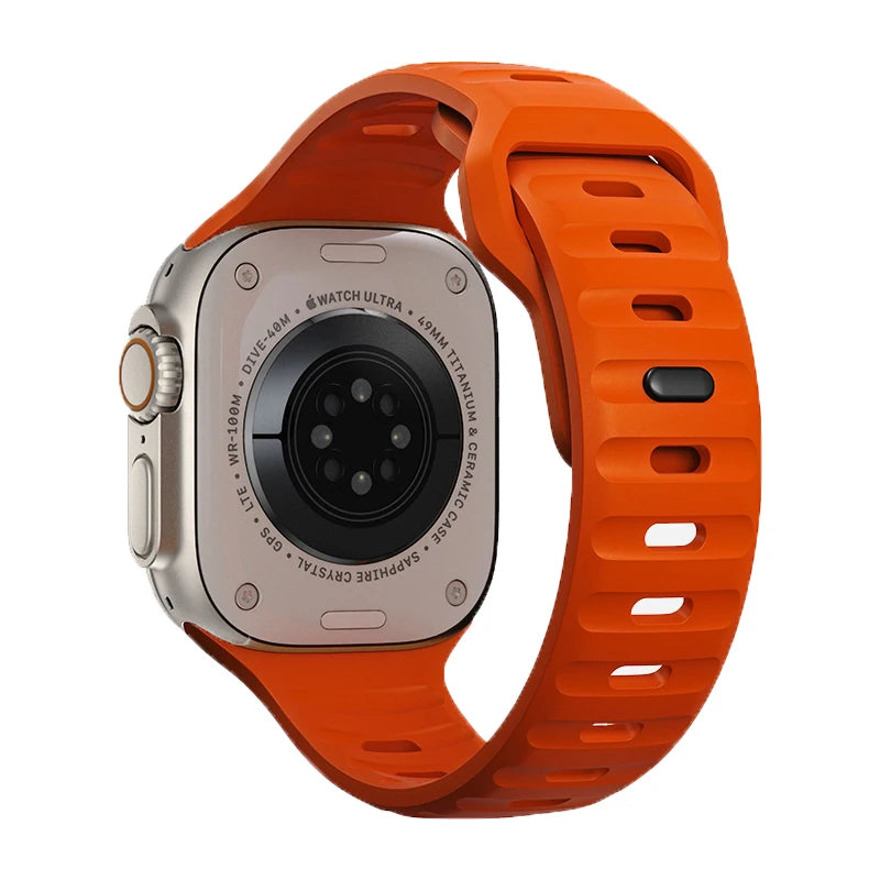 Bracelet en Silicone Souple pour Apple Watch, Ultra 49mm 44mm 45mm 42mm 41mm 42mm 38mm, Bracelet dehors iWatch Serise 8 7 6 5