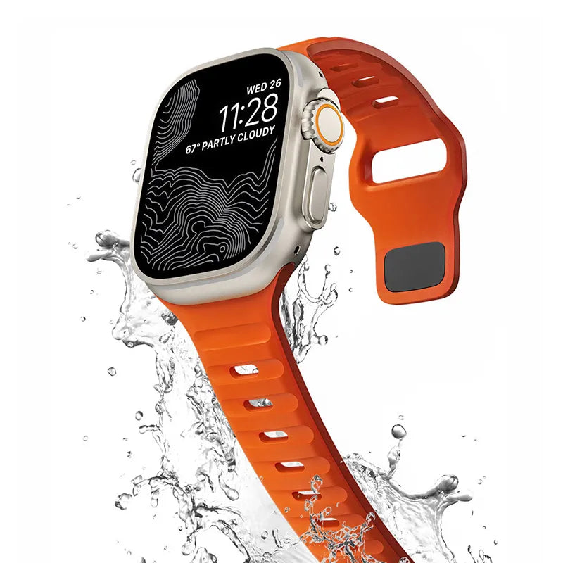 Bracelet en Silicone Souple pour Apple Watch, Ultra 49mm 44mm 45mm 42mm 41mm 42mm 38mm, Bracelet dehors iWatch Serise 8 7 6 5